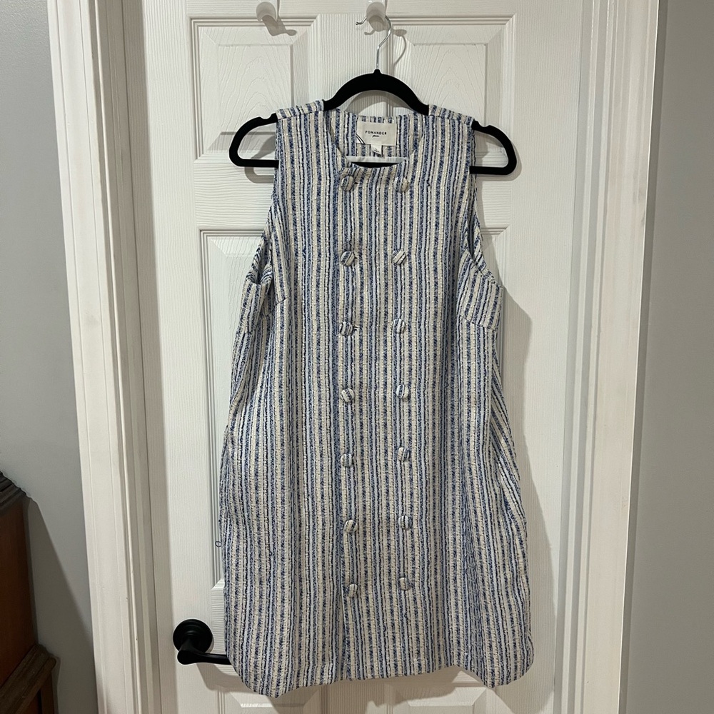 Pomander Place Navy and White Striped Dress